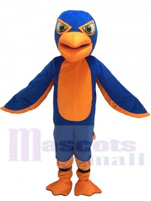 Freundliches Royal Blue und Orange Falcon Maskottchen Kostüm