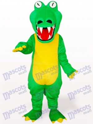 Grünes Krokodil mit großem Maul Maskottchen Kostüm für Erwachsene