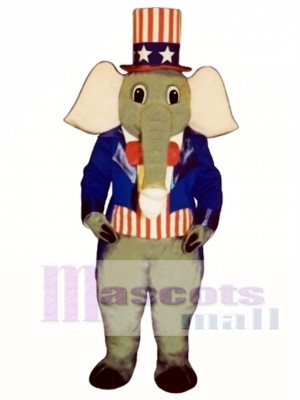 Niedlich Patriotisch Elefant Maskottchen Kostüm Tier