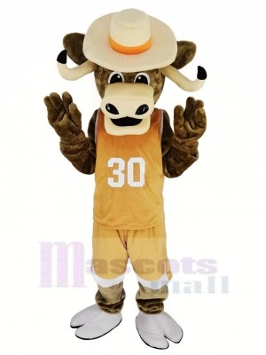 Texas Longhorns Sport Stier mit Braun Mantel Maskottchen Kostüm Tier