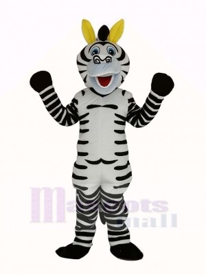 glücklich Zebra Maskottchen Kostüm Tier