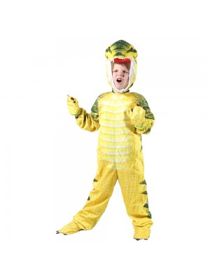 Gelb T-Rex Dinosaurier Kostüm Dinosaurier Overall Halloween Weihnachten Kleid oben Geschenk zum Kind