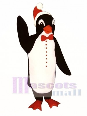 Weihnachtsmann Pinguin mit Bowtie & Hut Maskottchen Kostüm