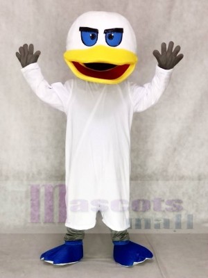 Weiße Ente mit Blaue Flippers Maskottchen Kostüme Tier