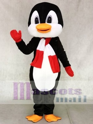 Pinguin mit roten und weißen Schal Maskottchen Kostüme Ozean