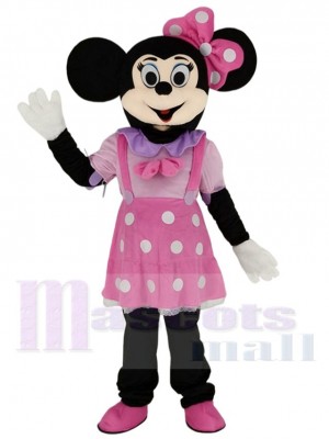 Minnie Maus im Rosa Kleid Maskottchen Kostüm Karikatur