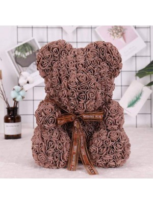 Braune Rose Teddybär Blumenbär Bestes Geschenk für Muttertag, Valentinstag, Jubiläum, Hochzeit und Geburtstag