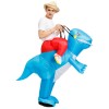 Dinosaurier Reitenauf Aufblasbar Kostüm Schlag oben Kostüm zum Erwachsener/Kind Blau