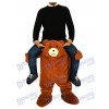 Piggyback Brown Bear Carry Me Fahrt auf Teddybär Maskottchen Kostüm
