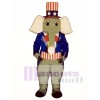 Niedlich Patriotisch Elefant Maskottchen Kostüm Tier