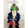 Garten Gnome tragen mir Maskottchen Reiten Kostüm zurück Schulter Hirsch Fancy Dress