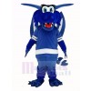 glücklich Blau Drachen mit Flügel Maskottchen Kostüm Tier