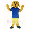 Golden Hund im Blau T-Shirt Maskottchen Kostüm Tier