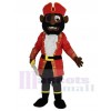 Braun Haut Pirat im rot Mantel Maskottchen Kostüm