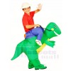 Grüner Dinosaurier Tragen Sie mich auf T-Rex Aufblasbare Fahrt Halloween Weihnachten Kostüme für Kinder