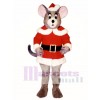 Noel Maus mit Weihnachtsmannmantel und Hut Weihnachts Maskottchen Kostüm