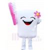 Zahn mit rosa Zahnbürste für Zahnarzt Klinik Maskottchen Kostüme