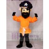 Heftige Orange Suit Pirate Maskottchen Kostüme Menschen