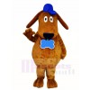 Braun Hund Maskottchen Kostüme mit blauem Hut Tier