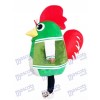 Hahn Hahn Huhn im grünen Anzug Maskottchen Kostüm Tier