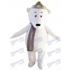 Eisbären mit grauem Hut und Schal Maskottchen Kostüm Tier