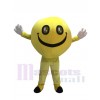 Gelbes Emoji grinsendes glückliches Smiley Gesichts Maskottchen Kostüm