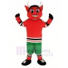 Neu Jersey rot Teufel mit Grün Hose Maskottchen Kostüm