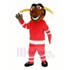 Elch Eis Eishockey Spieler mit rot Sweatshirt Maskottchen Kostüm
