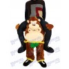 Huckepack-Affe Carry Me Ride brauner Affe mit grünen Blättern Maskottchen-Kostüm