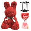 rot Rose Kaninchen Blume Kaninchen Bestes Geschenk für Muttertag, Valentinstag, Jubiläum, Hochzeit und Geburtstag