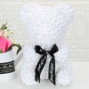 Exklusiv Weiße Perlenrose Teddybär Bestes Geschenk für Muttertag, Valentinstag, Jubiläum, Hochzeit und Geburtstag
