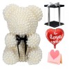Exklusiv Beige Perle Rose Teddybär Bestes Geschenk für Muttertag, Valentinstag, Jubiläum, Hochzeit und Geburtstag