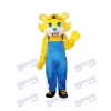 Gelber Tiger im blauen Gesamtmaskottchen Erwachsener Kostüm Tier