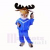 Sport Elk mit Blue Sportswear Maskottchen Kostüme Schule