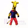 Sport Giraffe mit Blau Hemd Maskottchen Kostüme Schule