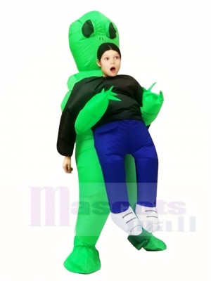 Grün Ausländer ET Trag mich Monster Aufblasbar Sprengen Halloween Weihnachten Kostüme zum Kinder