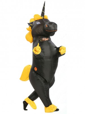Schwarzes Einhornpferd Sprengen Aufblasbar Halloween Kostüm Für Erwachsene