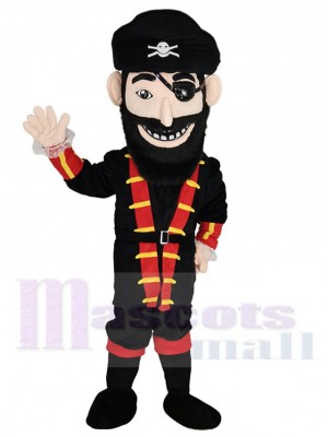 Glücklicher Blackbeard-Pirat Maskottchen-Kostüm Menschen