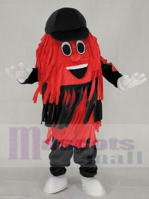 Schwarz-rote Reinigungsbürste für Autowaschanlagen Maskottchen-Kostüm Karikatur