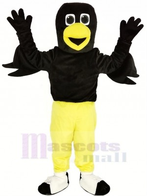 Schwarz Vogel Rabe mit Gelb Hose Maskottchen Kostüm Tier