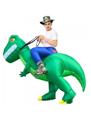 T-Rex Tragen mir Reiten auf Aufblasbar Kostüm Dinosaurier mit Groß Zähne Schlag oben Overall zum Erwachsener/Kind