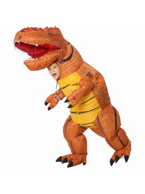 Braun T-Rex Dinosaurier Aufblasbar Kostüm Luft Schlag oben Party Passen zum Erwachsener/Kind