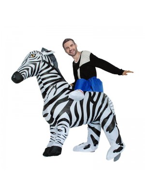 Zebra Tragen mir Reiten auf Aufblasbar Kostüm Halloween Weihnachten Overall zum Erwachsener/Kind