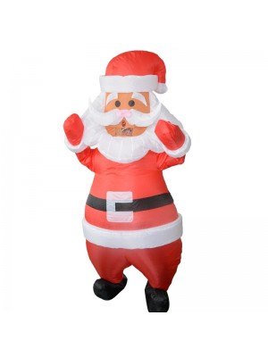 Santa Claus mit Weiß Gürtel Aufblasbar Kostüm Halloween Weihnachten Kostüm zum Erwachsene