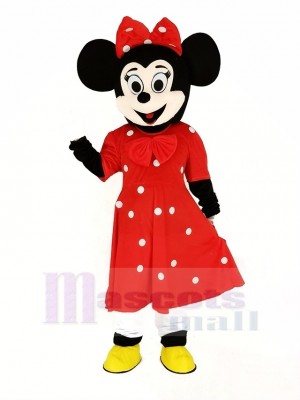 Minnie Maus im rot Maskottchen Kostüm Karikatur