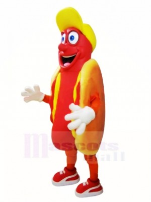 Lächelnd Hotdog Maskottchen Kostüm