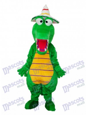 Krokodil mit Hut Maskottchen Erwachsene Kostüm Tier