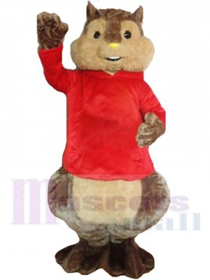 Streifenhörnchen Maskottchen-Kostüm Tier im roten Hemd