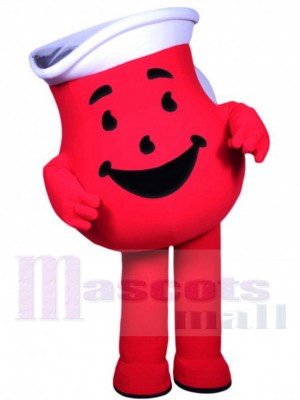 Roter Kool-Aid-Mann Maskottchen-Kostüm Karikatur
