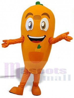 Glückliche orange Karotte Maskottchen-Kostüm Karikatur